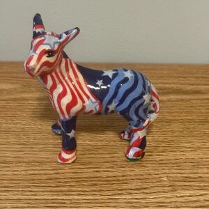 La Vie American Flag Donkey Figurine‎ Patriotic Stars and Stripes